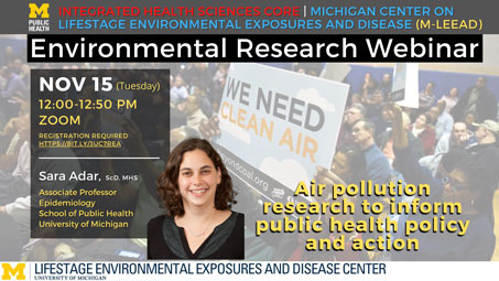 Flyer for “Air Pollution Research to Inform Public Health Policy and Action”