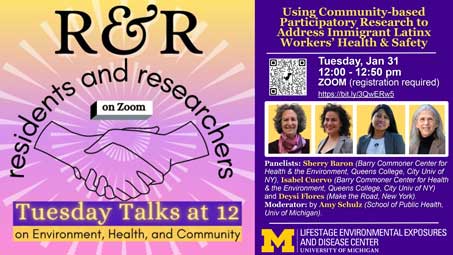 Flyer for “Using Community-based Participatory Research to Address Immigrant Latinx Workers’ Health & Safety”