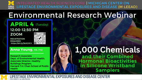 Flyer for “1,000 Chemicals and their Combined Hormonal Bioactivities in Silicone Wristband Samplers”