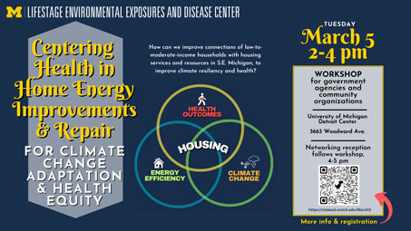 Flyer for “Centering  Health in Home Energy Improvements and Repair for Climate Change Adaptation and Health Equity”