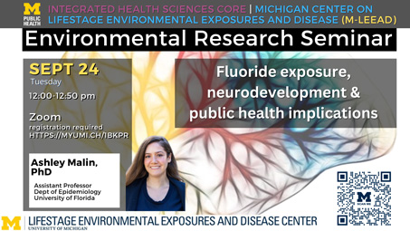 Flyer for “Fluoride exposure, neurodevelopment and public health implications”