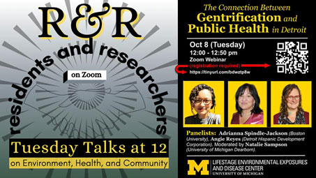 Flyer for “The Connection Between Gentrification & Public Health in Detroit”