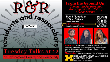 Flyer for “From the Ground Up: Community Partnerships Breaking with the History of Lead Science”