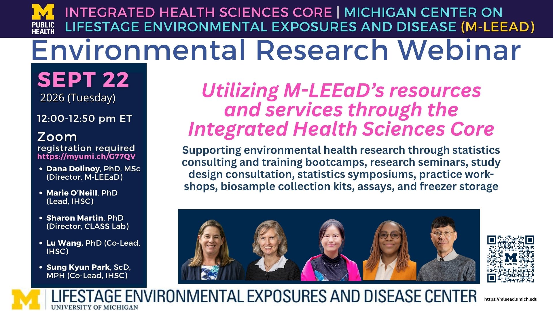 Thumbnail of flyer for “Utilizing M-LEEaD’s resources and services through the Integrated Health Sciences Core”