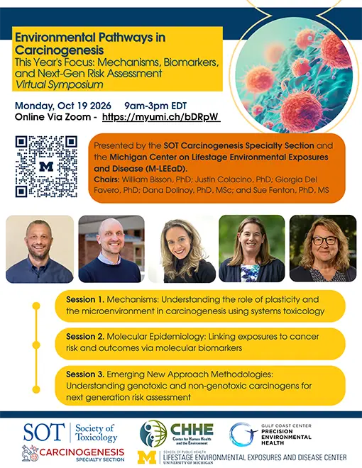Thumbnail of flyer for “Mechanisms, Biomarkers, and Next-Gen Risk Assessment”